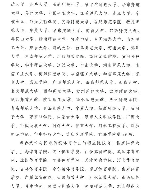 2020年高校运动训练、武术与民族传统体育专业开招！